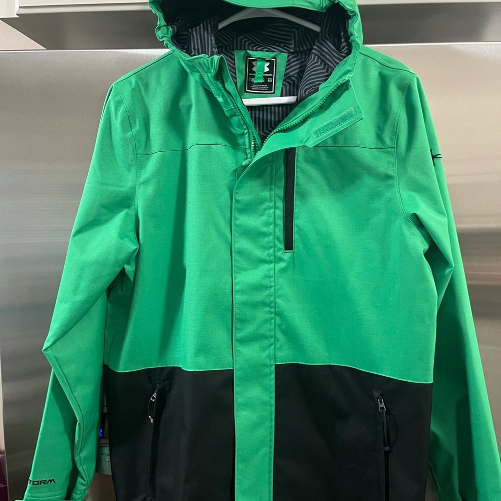 Under Armour Kids Green & Black Hooded Rain Jacket